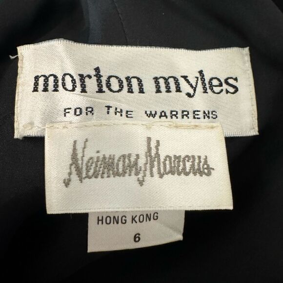 Vintage Morton Myles for Neiman Marcus Black Wrap Beaded Back Dress - Picture 13 of 14